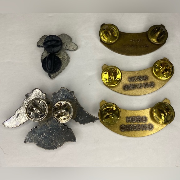 Lot of 5 Harley Davidson Biker Vest Jacket Pins Owner Group Hog Skull Milwaukee - Picture 5 of 5